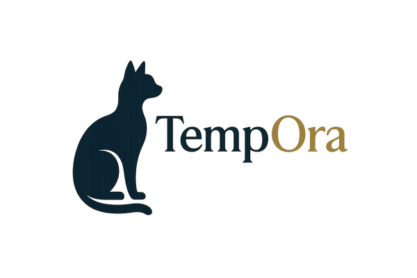 can you make me a logo with a cat and my store name Tempora 